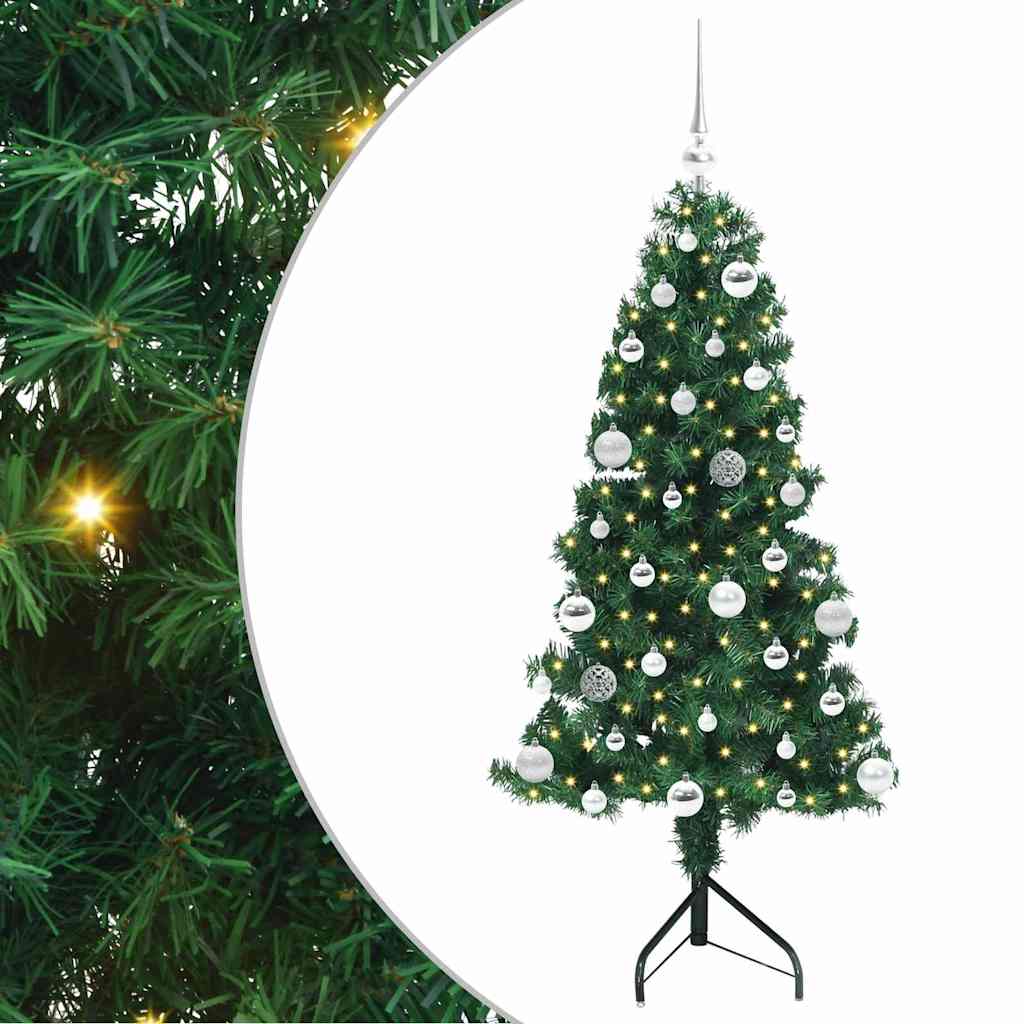vidaXL Rogowa Sztuczna Choinka z podstawą Zielony 150 cm PVC i Metal