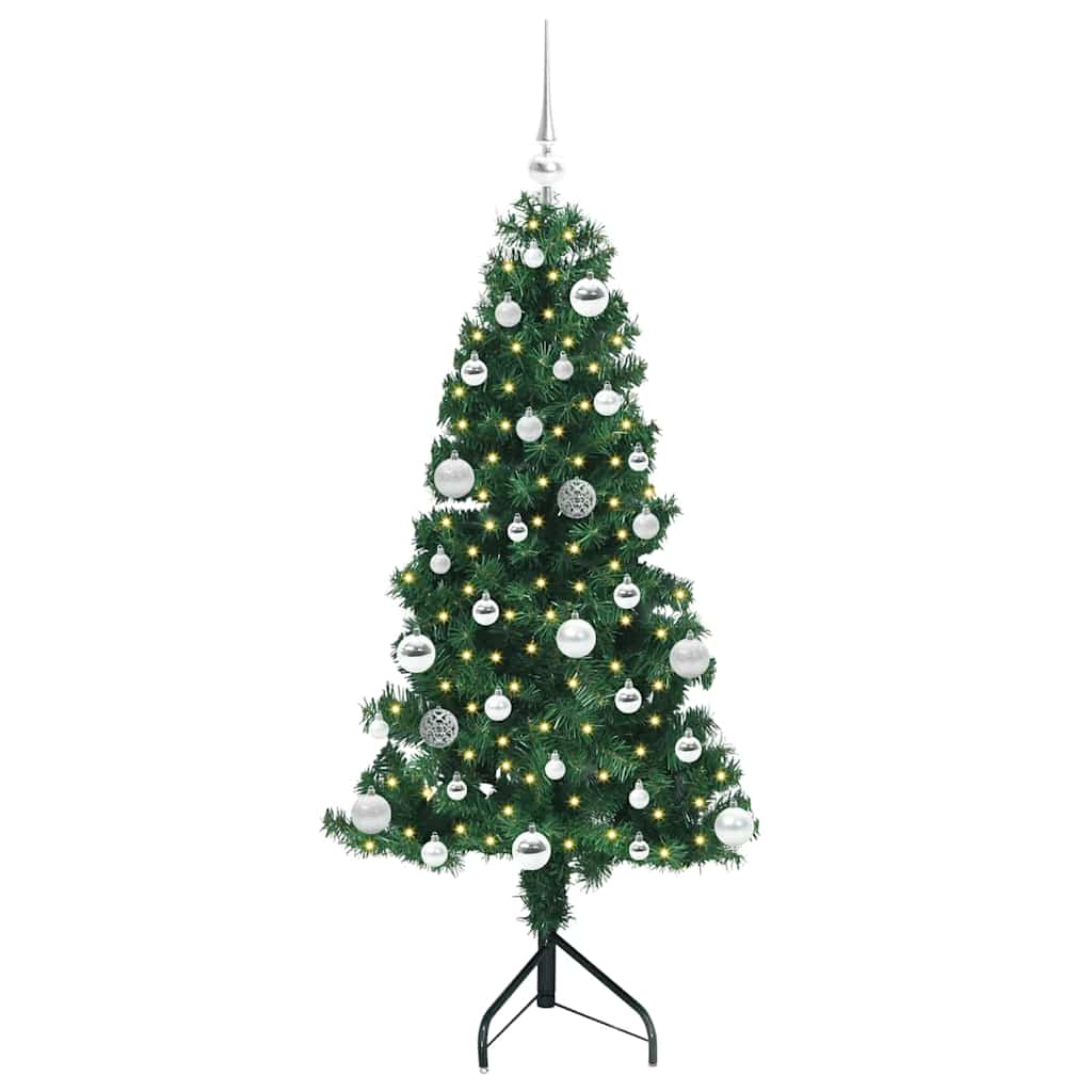 vidaXL Rogowa Sztuczna Choinka z podstawą Zielony 150 cm PVC i Metal