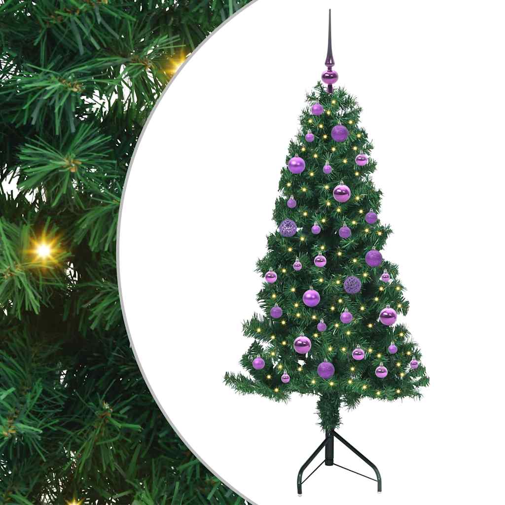vidaXL Rogowa Sztuczna Choinka z podstawą Zielony 150 cm PVC i Metal