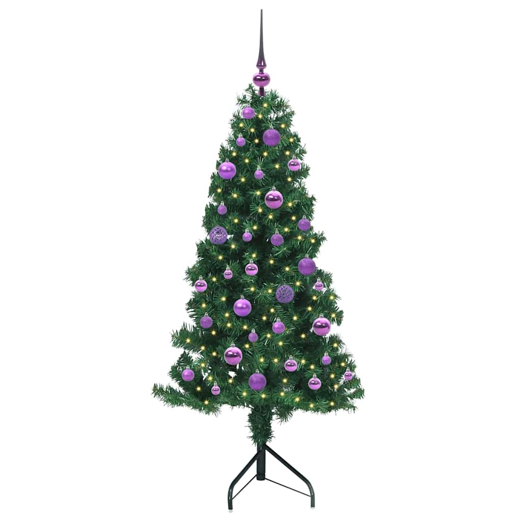 vidaXL Rogowa Sztuczna Choinka z podstawą Zielony 150 cm PVC i Metal