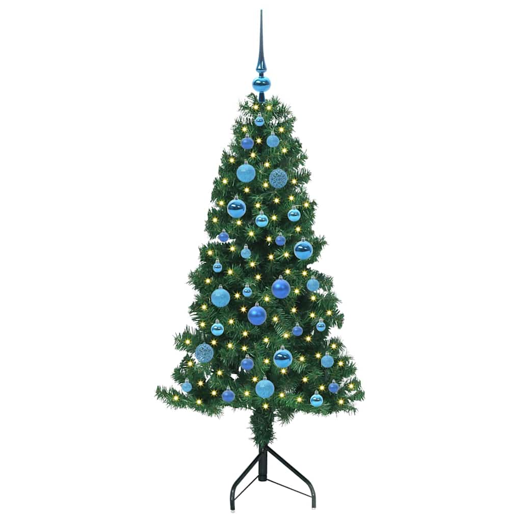 vidaXL Rogowa Sztuczna Choinka z podstawą Zielony 150 cm PVC i Metal