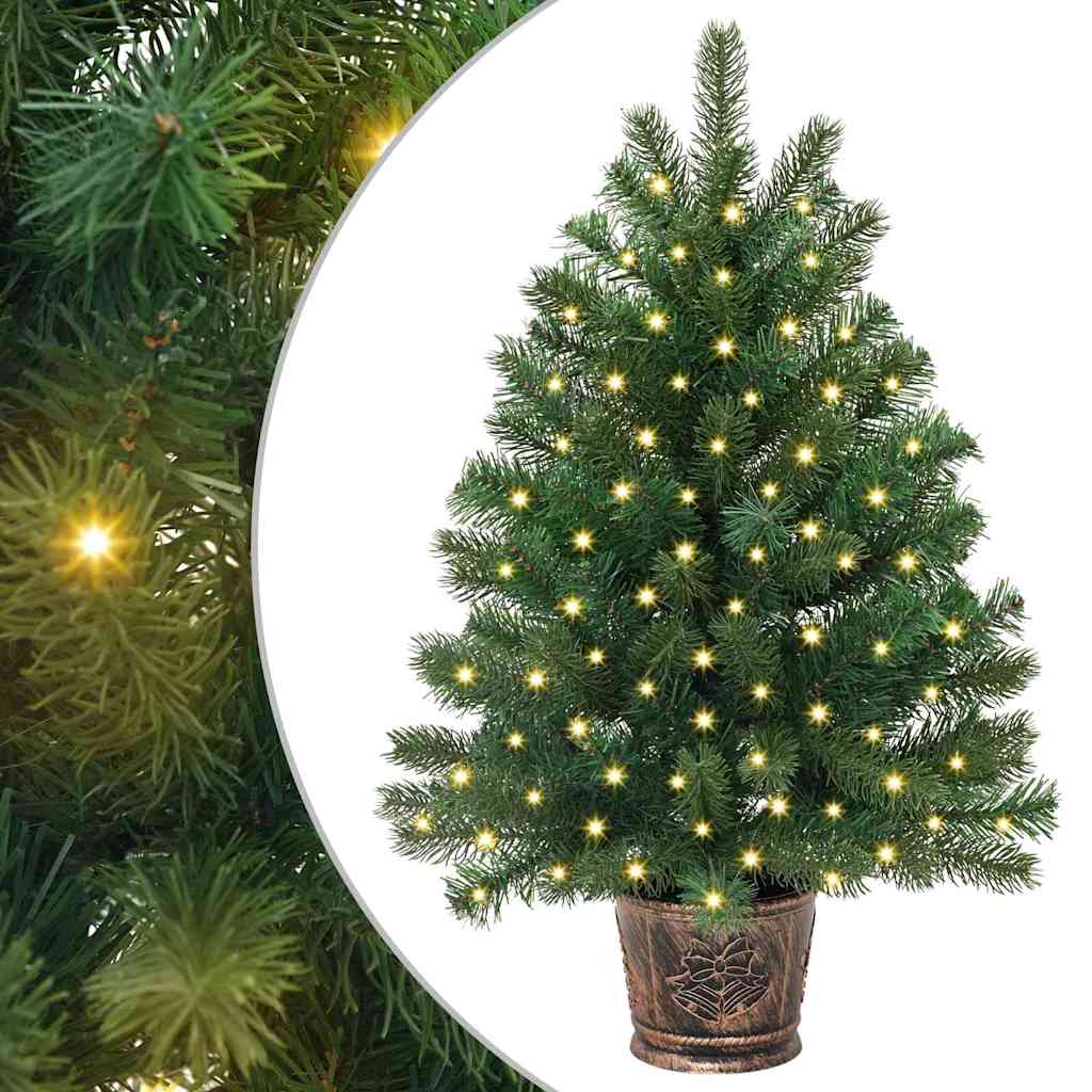 vidaXL Sztuczna choinka z 150 diodami LED Zielony 75 cm PE i PVC