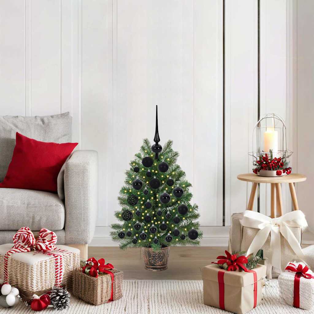 vidaXL Sztuczna choinka z 150 diodami LED Zielony 75 cm PE i PVC