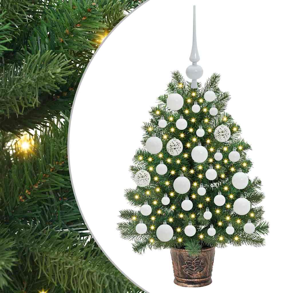 vidaXL Sztuczna choinka z 150 diodami LED Zielony 75 cm PE i PVC
