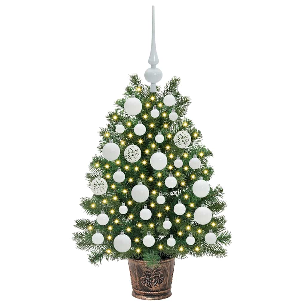 vidaXL Sztuczna choinka z 150 diodami LED Zielony 75 cm PE i PVC