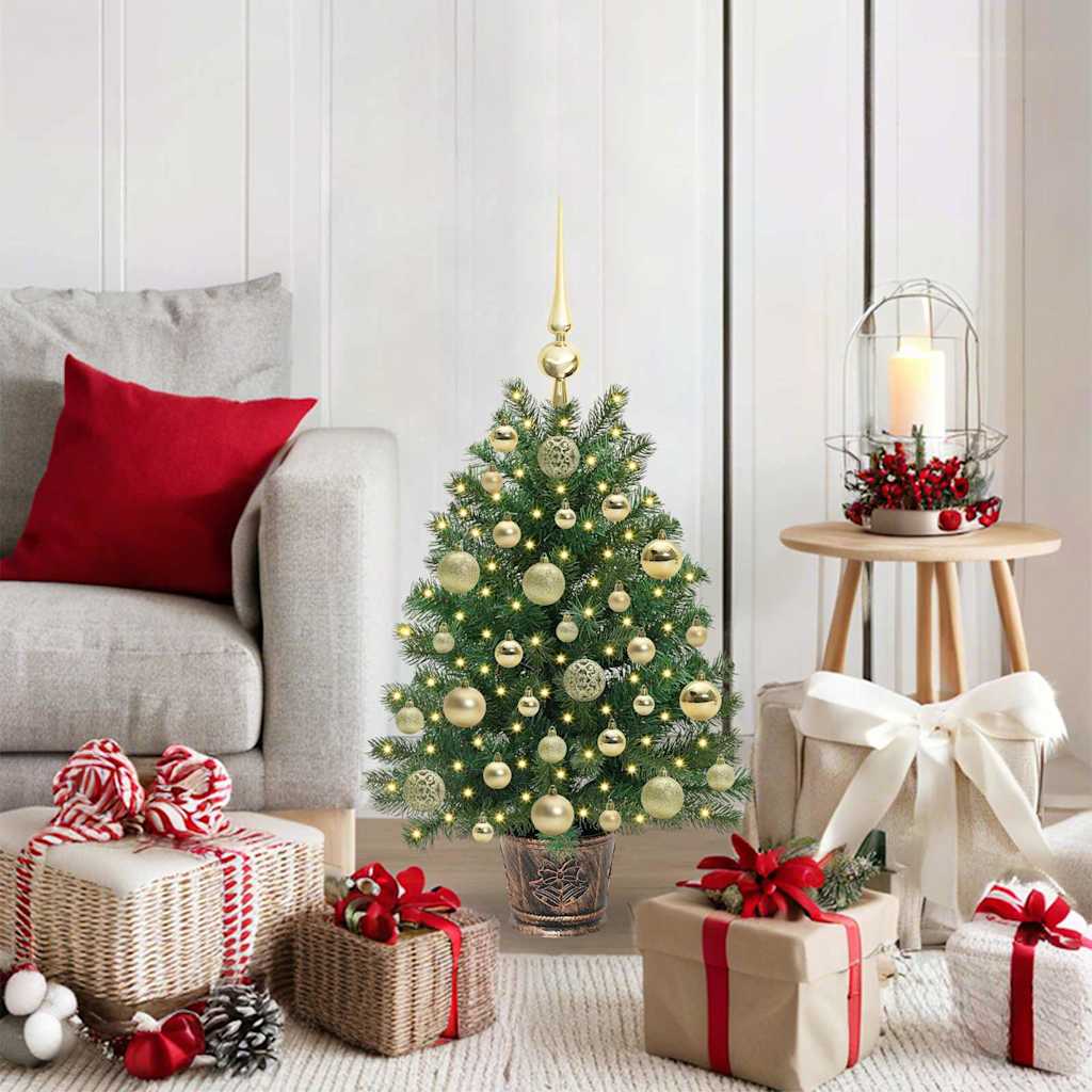 vidaXL Sztuczna choinka z 150 diodami LED Zielony 75 cm PE i PVC