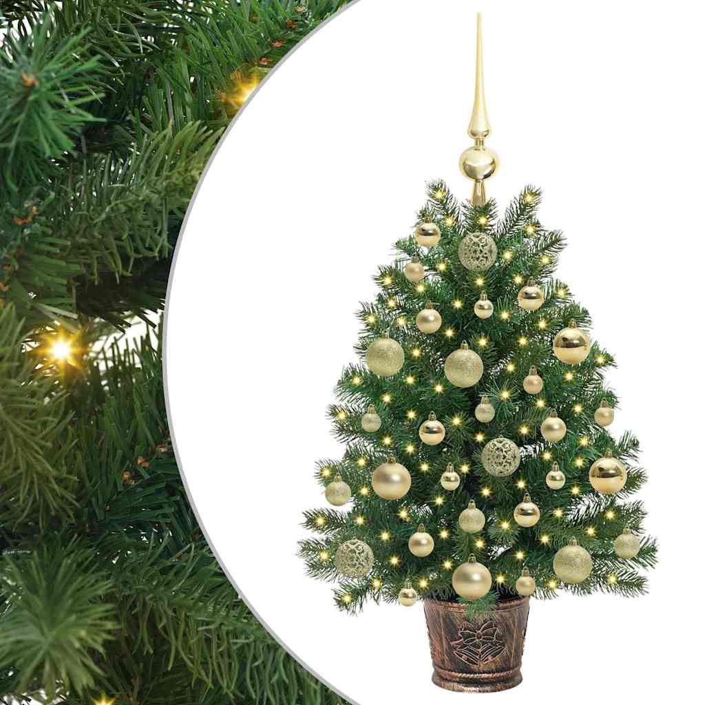 vidaXL Sztuczna choinka z 150 diodami LED Zielony 75 cm PE i PVC