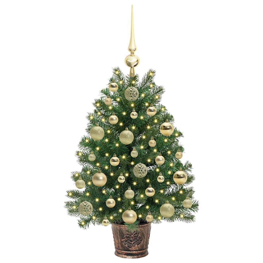 vidaXL Sztuczna choinka z 150 diodami LED Zielony 75 cm PE i PVC