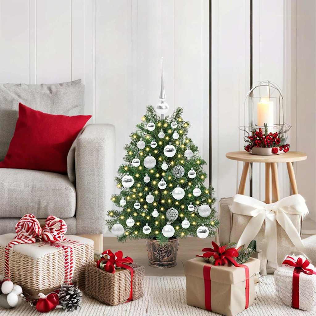 vidaXL Sztuczna choinka z 150 diodami LED Zielony 75 cm PE i PVC