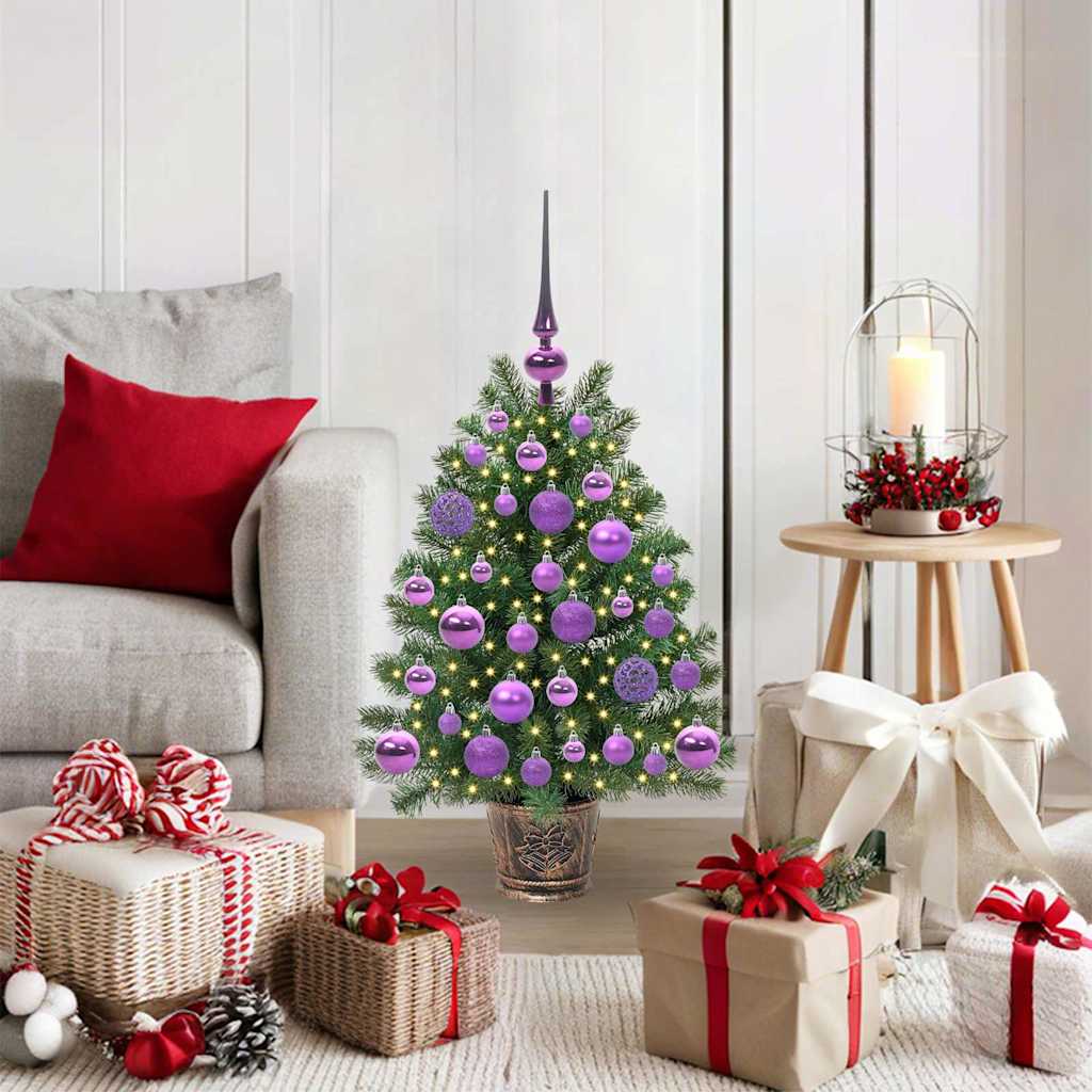 vidaXL Sztuczna choinka z 150 diodami LED Zielony 75 cm PE i PVC