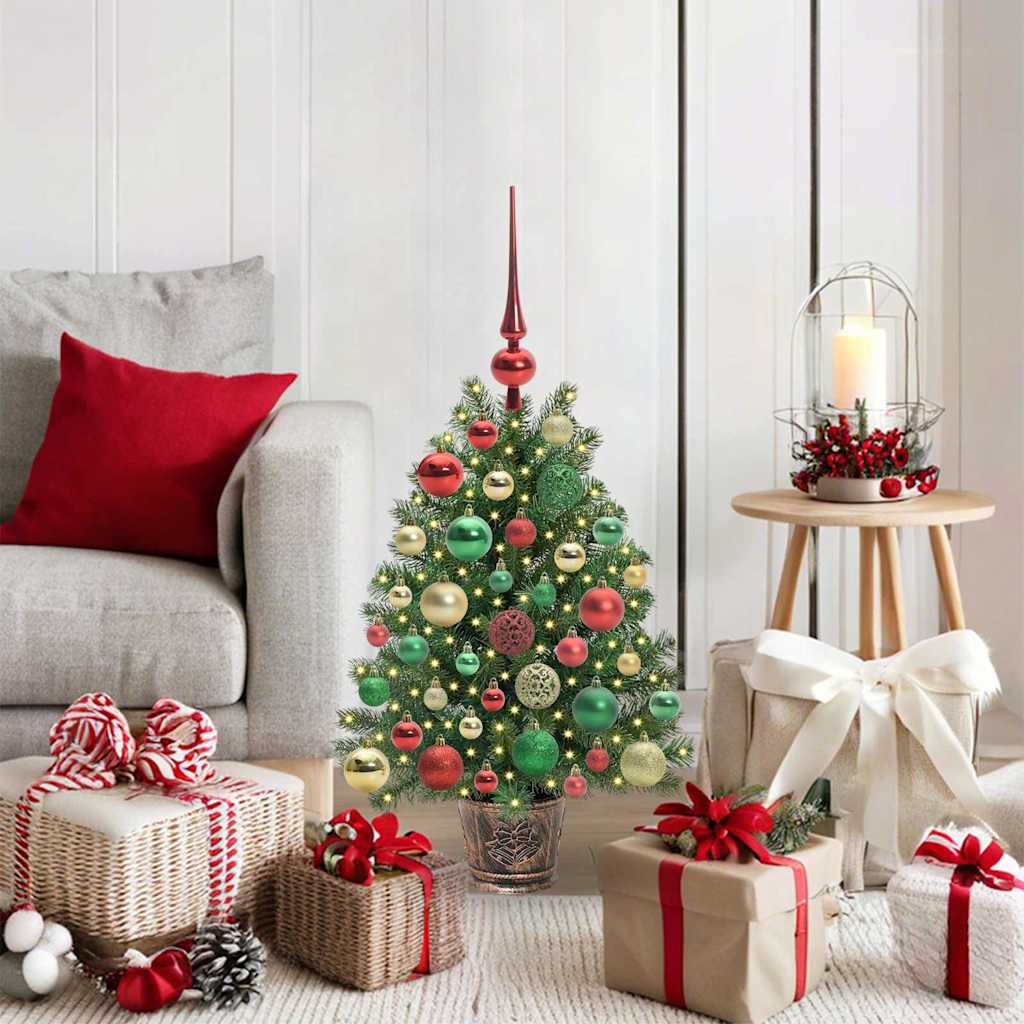 vidaXL Sztuczna choinka z 150 diodami LED Zielony 75 cm PE i PVC