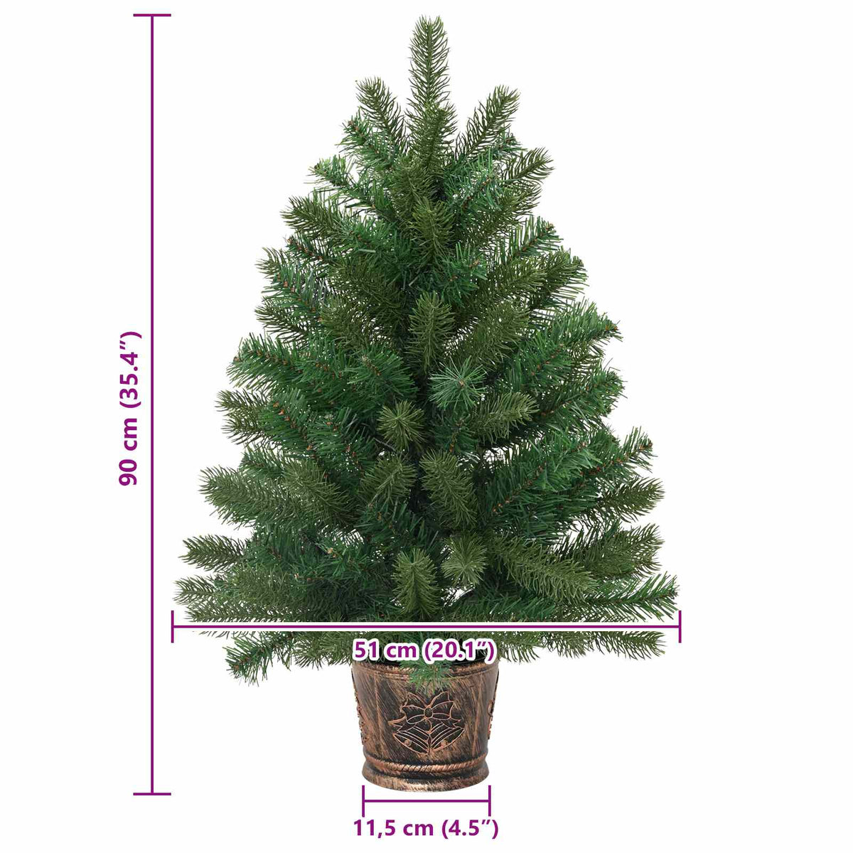 vidaXL Sztuczna choinka z 150 diodami LED Zielony 95 cm PE i PVC