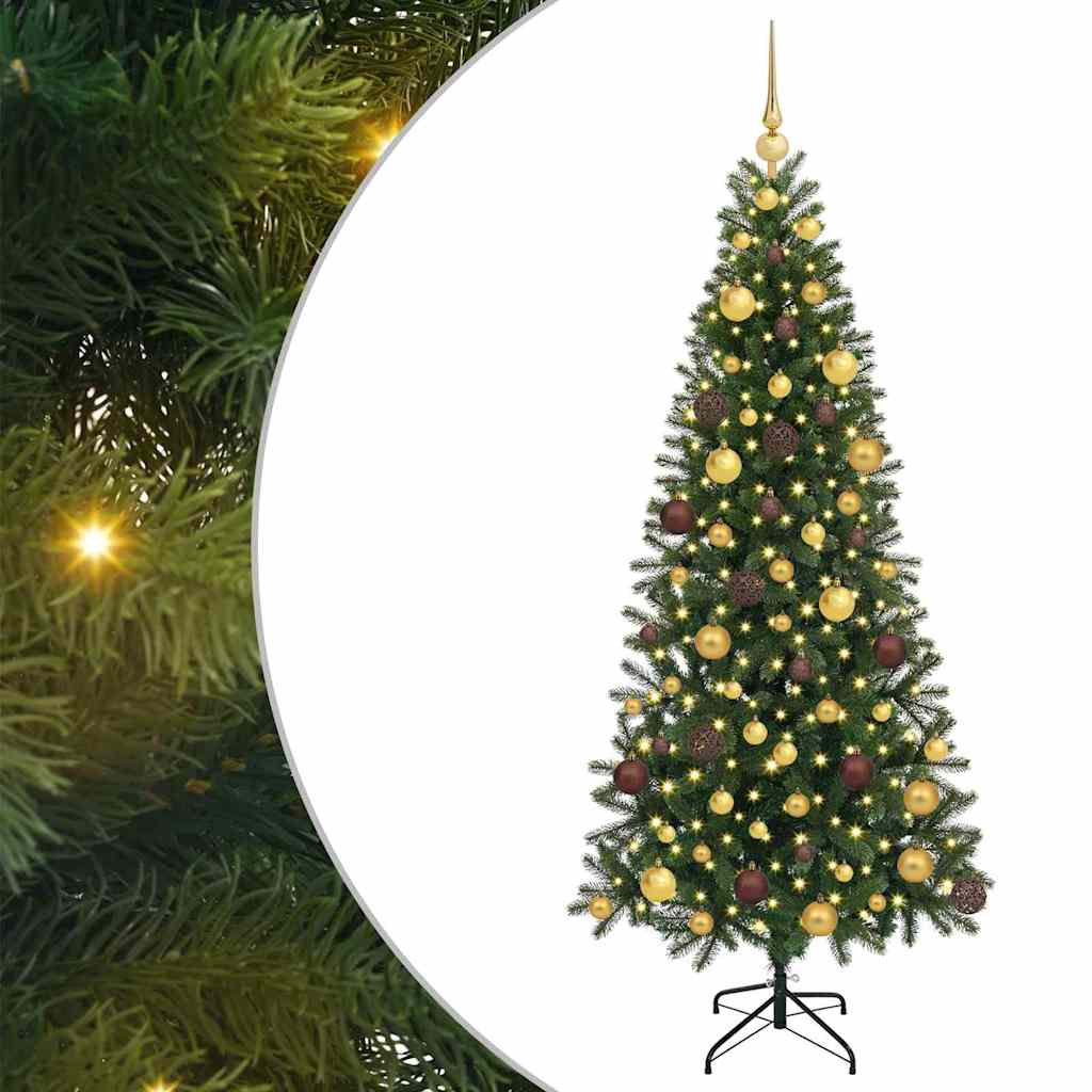 vidaXL Sztuczna choinka z 300 diodami LED Zielony 180 cm PE i PVC