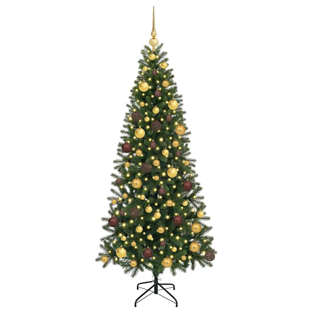 vidaXL Sztuczna choinka z 300 diodami LED Zielony 180 cm PE i PVC