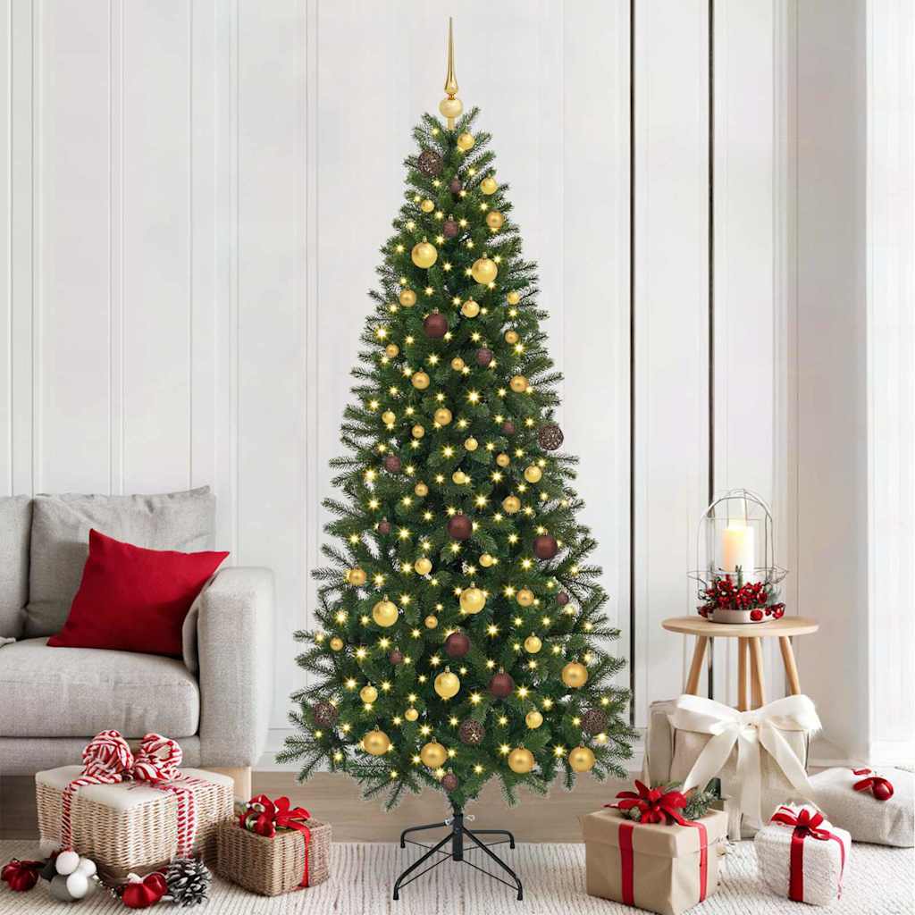 vidaXL Sztuczna choinka z 300 diodami LED Zielony 210 cm PE i PVC