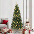 vidaXL Sztuczna choinka z 300 diodami LED Zielony 210 cm PE i PVC