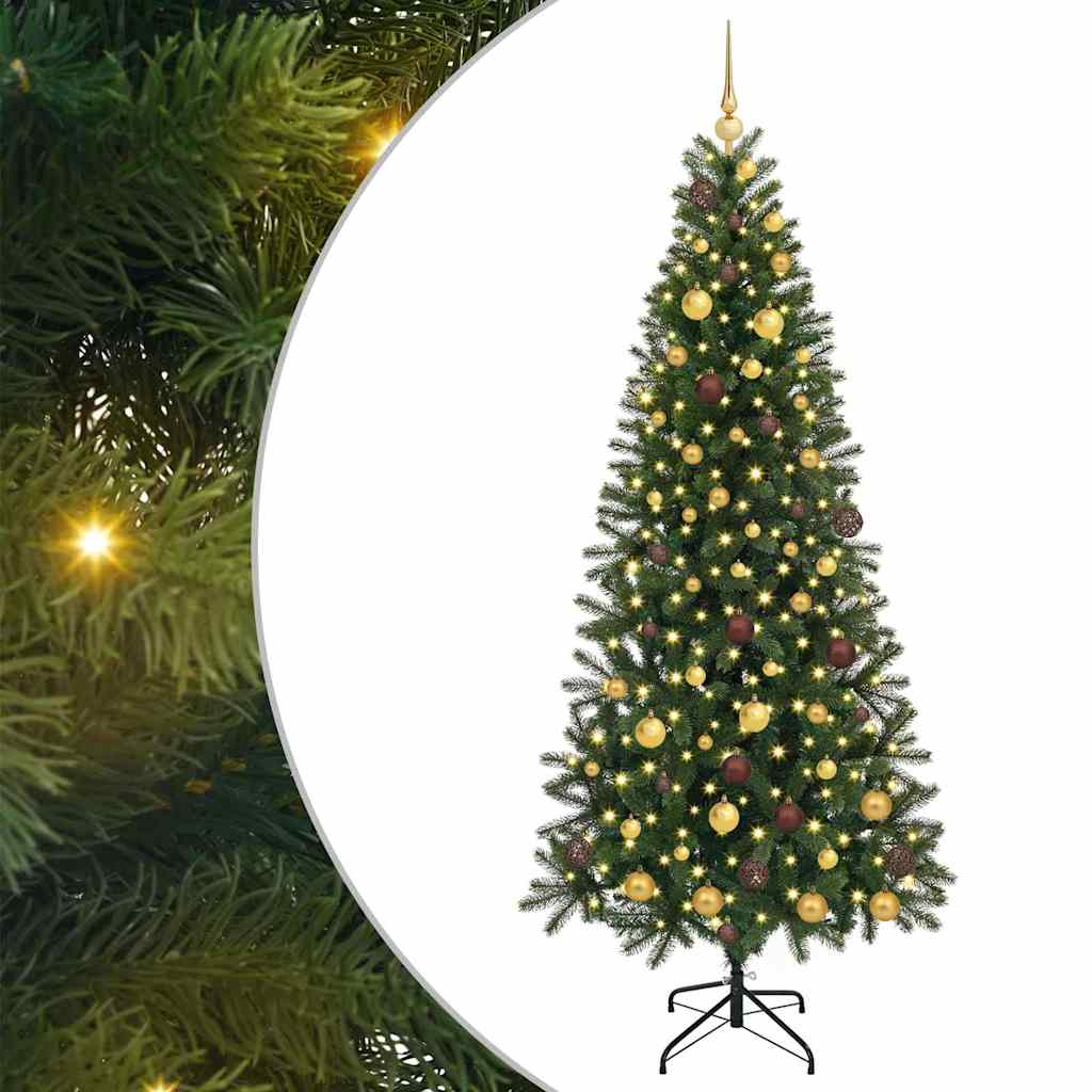 vidaXL Sztuczna choinka z 300 diodami LED Zielony 210 cm PE i PVC