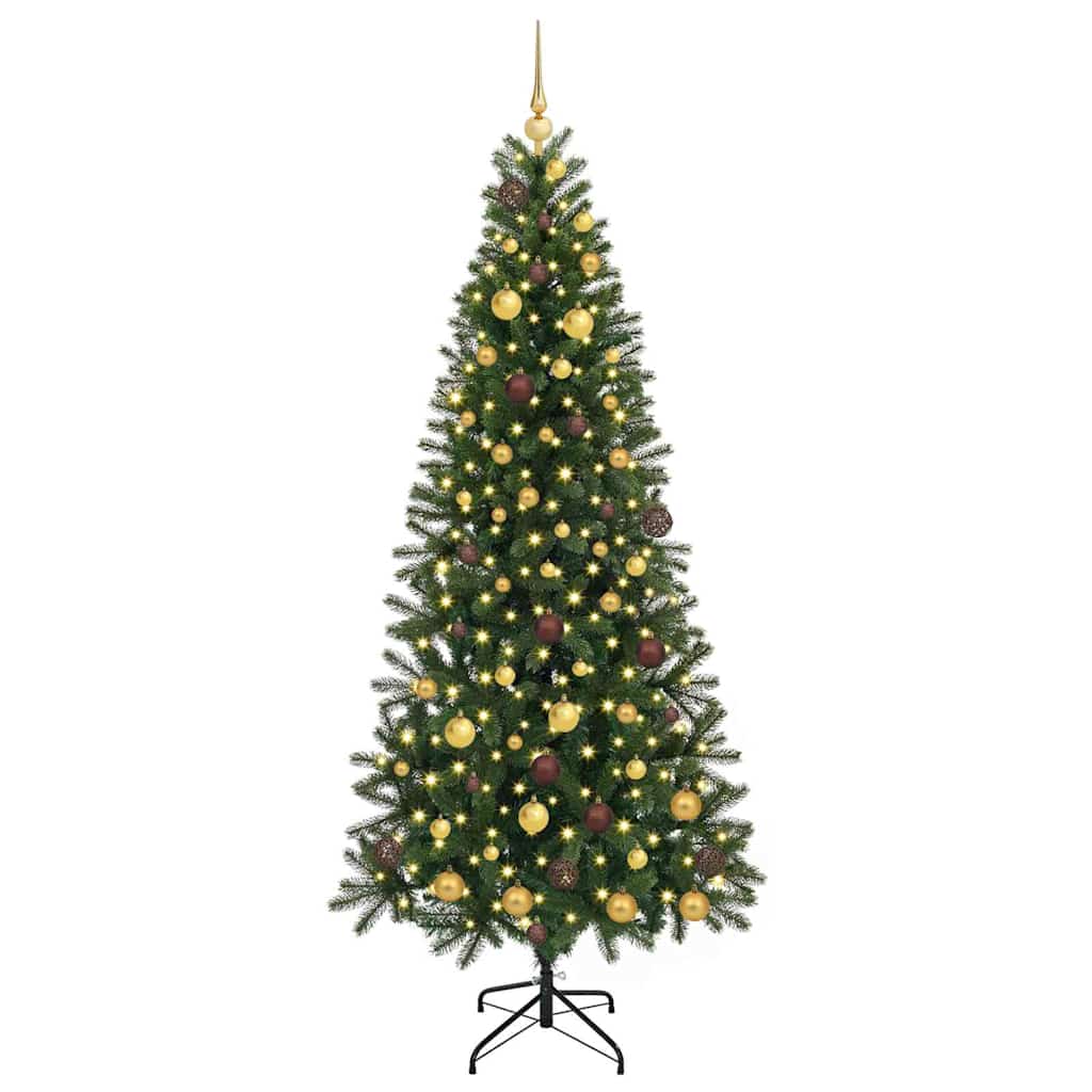 vidaXL Sztuczna choinka z 300 diodami LED Zielony 210 cm PE i PVC