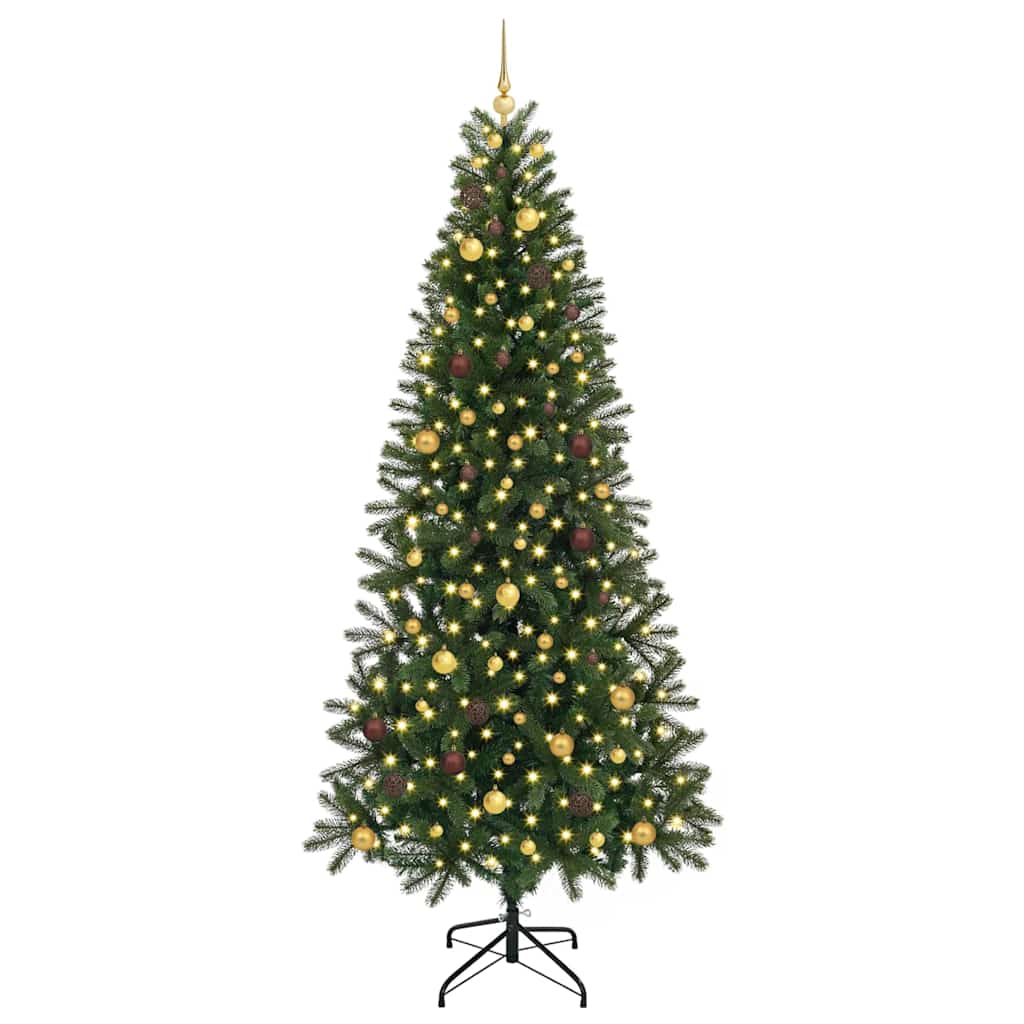 vidaXL Sztuczna choinka z 300 diodami LED Zielony 240 cm PE i PVC