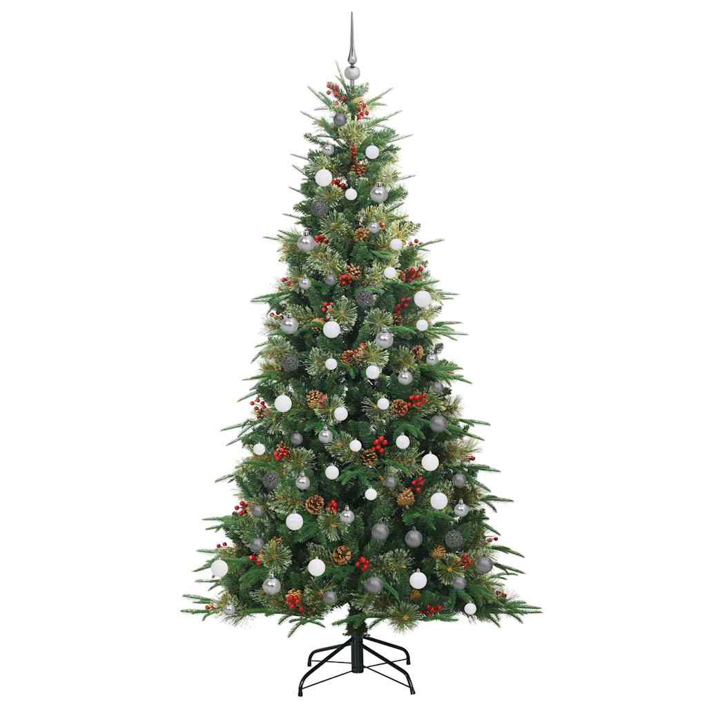 vidaXL Sztuczna choinka z zawiasami z podstawą Zielony 240 cm PE i PVC