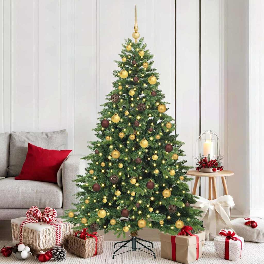 vidaXL Sztuczna choinka z 300 diodami LED Zielony 180 cm PE i PVC