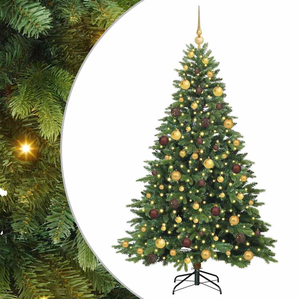 vidaXL Sztuczna choinka z 300 diodami LED Zielony 180 cm PE i PVC