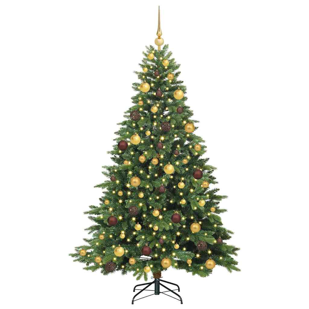 vidaXL Sztuczna choinka z 300 diodami LED Zielony 180 cm PE i PVC