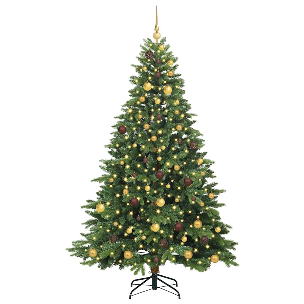 vidaXL Sztuczna choinka z 300 diodami LED Zielony 210 cm PE i PVC