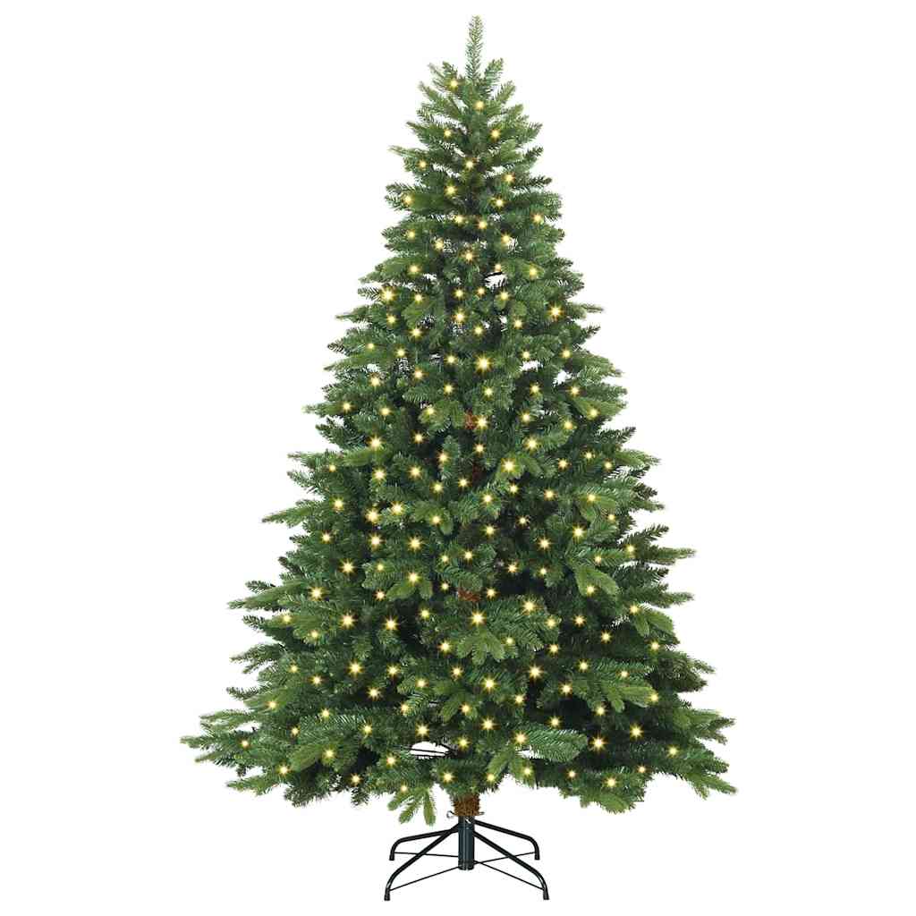 vidaXL Sztuczna choinka z 300 diodami LED Zielony 240 cm PE i PVC