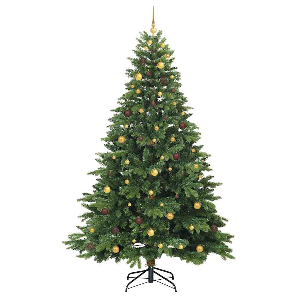 vidaXL Sztuczna choinka z 300 diodami LED Zielony 240 cm PE i PVC