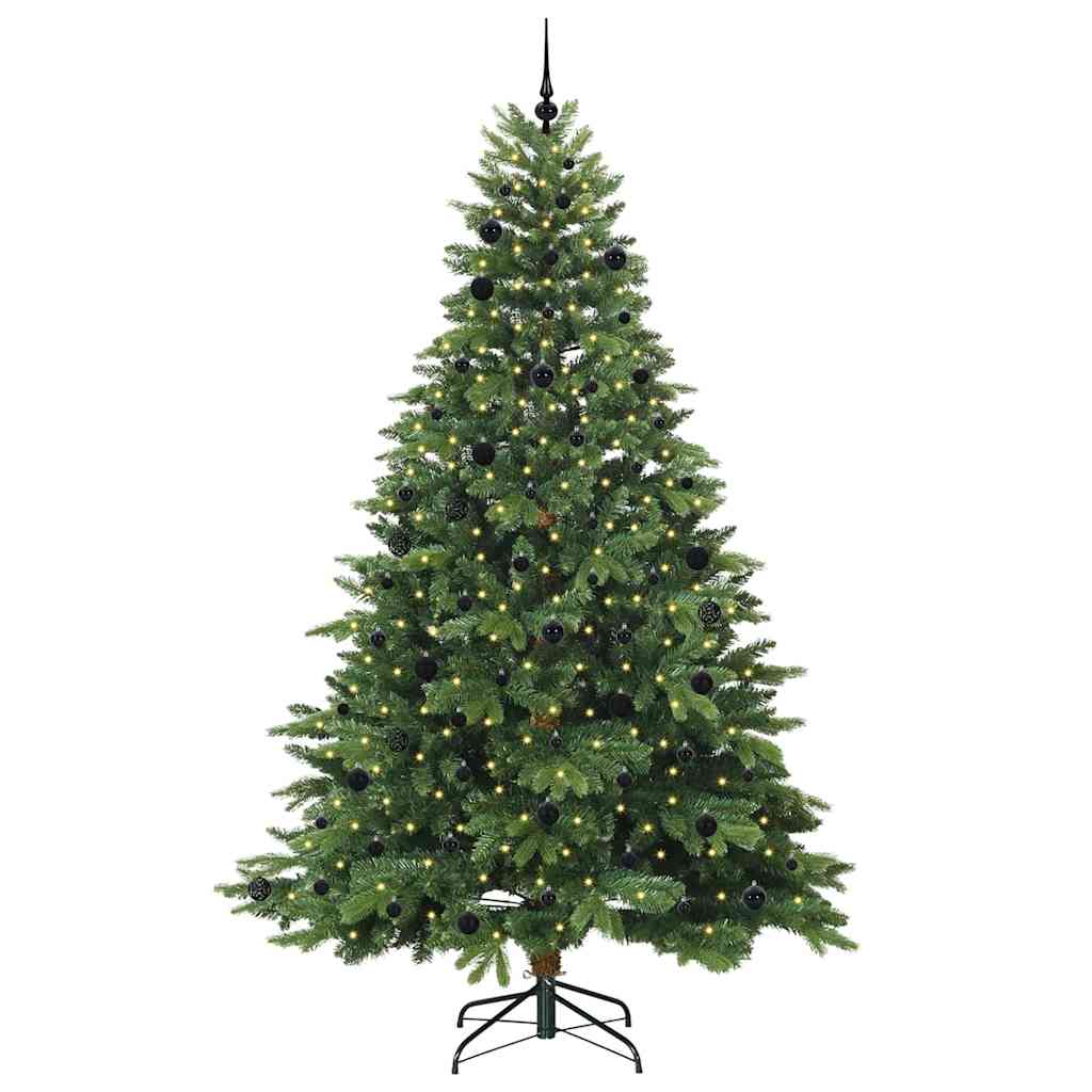 vidaXL Sztuczna choinka z 300 diodami LED Zielony 240 cm PE i PVC