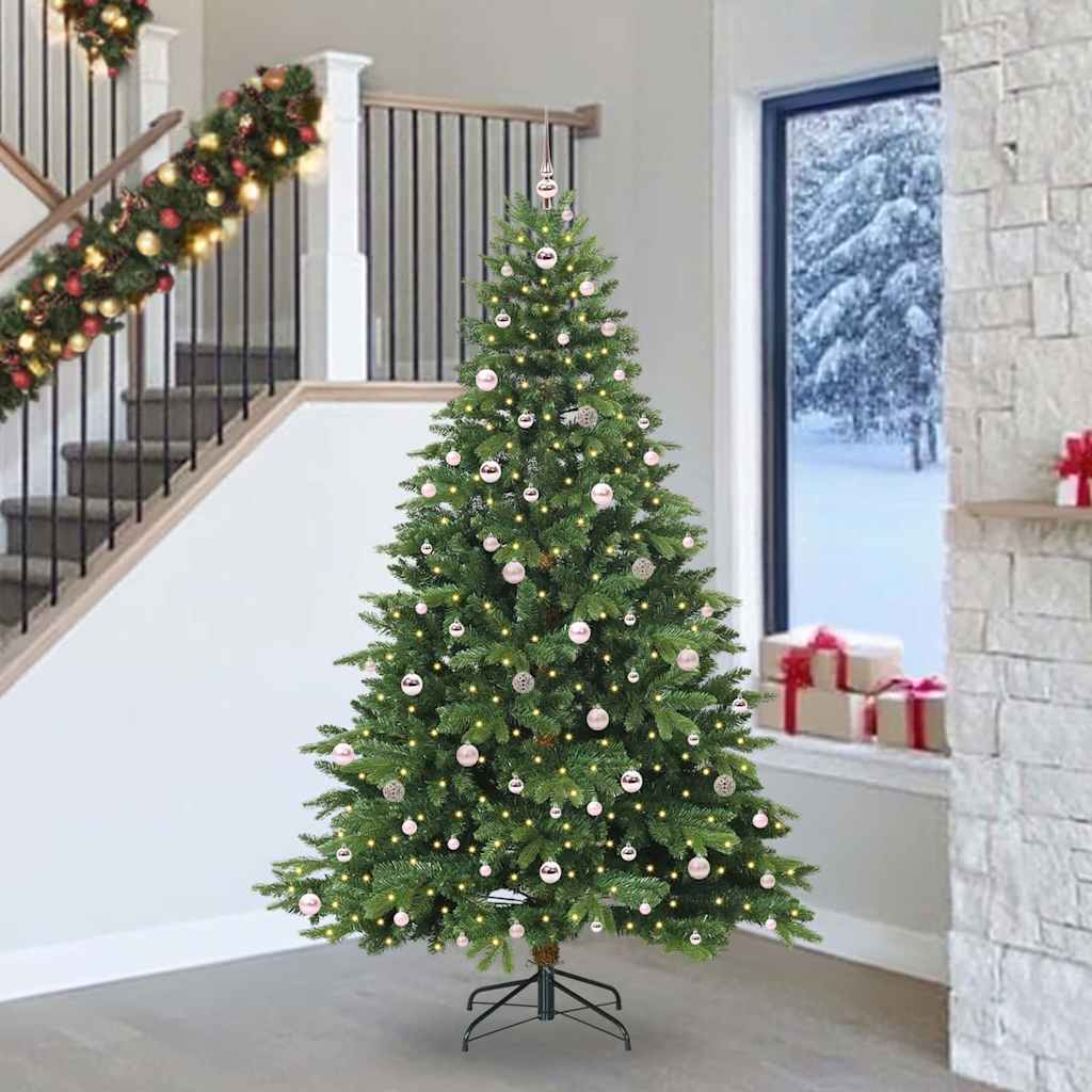vidaXL Sztuczna choinka z 300 diodami LED Zielony 240 cm PE i PVC