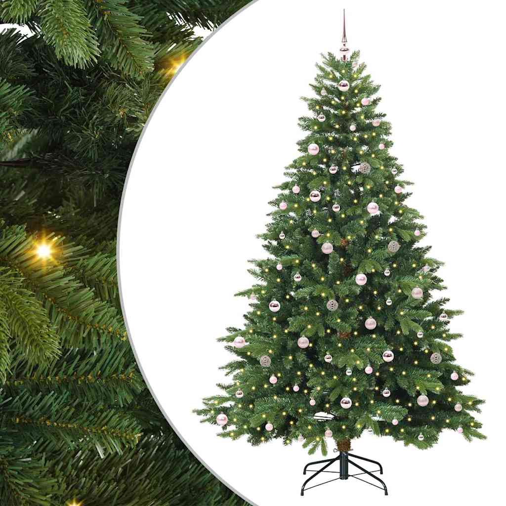 vidaXL Sztuczna choinka z 300 diodami LED Zielony 240 cm PE i PVC