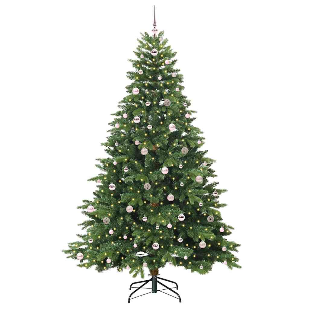 vidaXL Sztuczna choinka z 300 diodami LED Zielony 240 cm PE i PVC