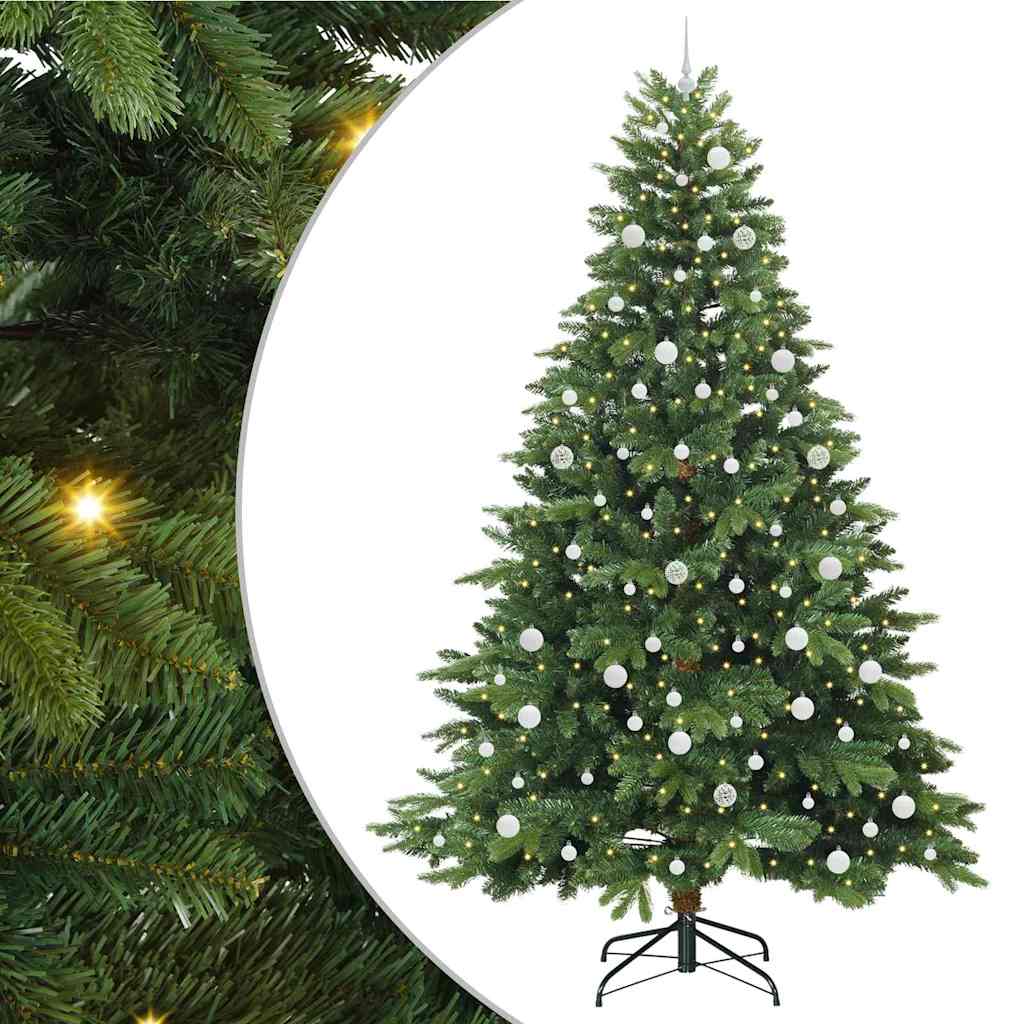 vidaXL Sztuczna choinka z 300 diodami LED Zielony 240 cm PE i PVC
