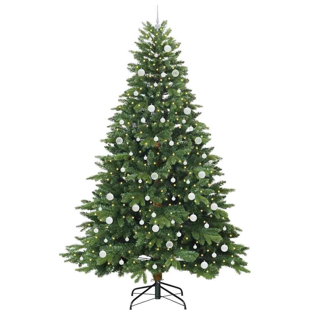 vidaXL Sztuczna choinka z 300 diodami LED Zielony 240 cm PE i PVC