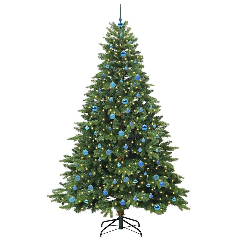 vidaXL Sztuczna choinka z 300 diodami LED Zielony 240 cm PE i PVC