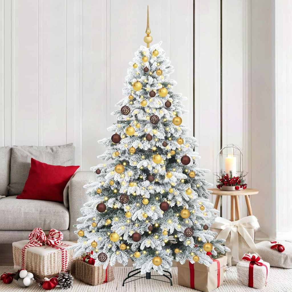 vidaXL Sztuczna choinka z 300 diodami LED Biały 180 cm PE i PVC