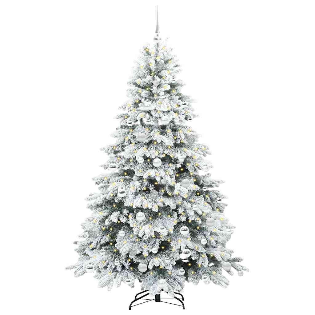 vidaXL Sztuczna choinka z 300 diodami LED Biały 180 cm PE i PVC