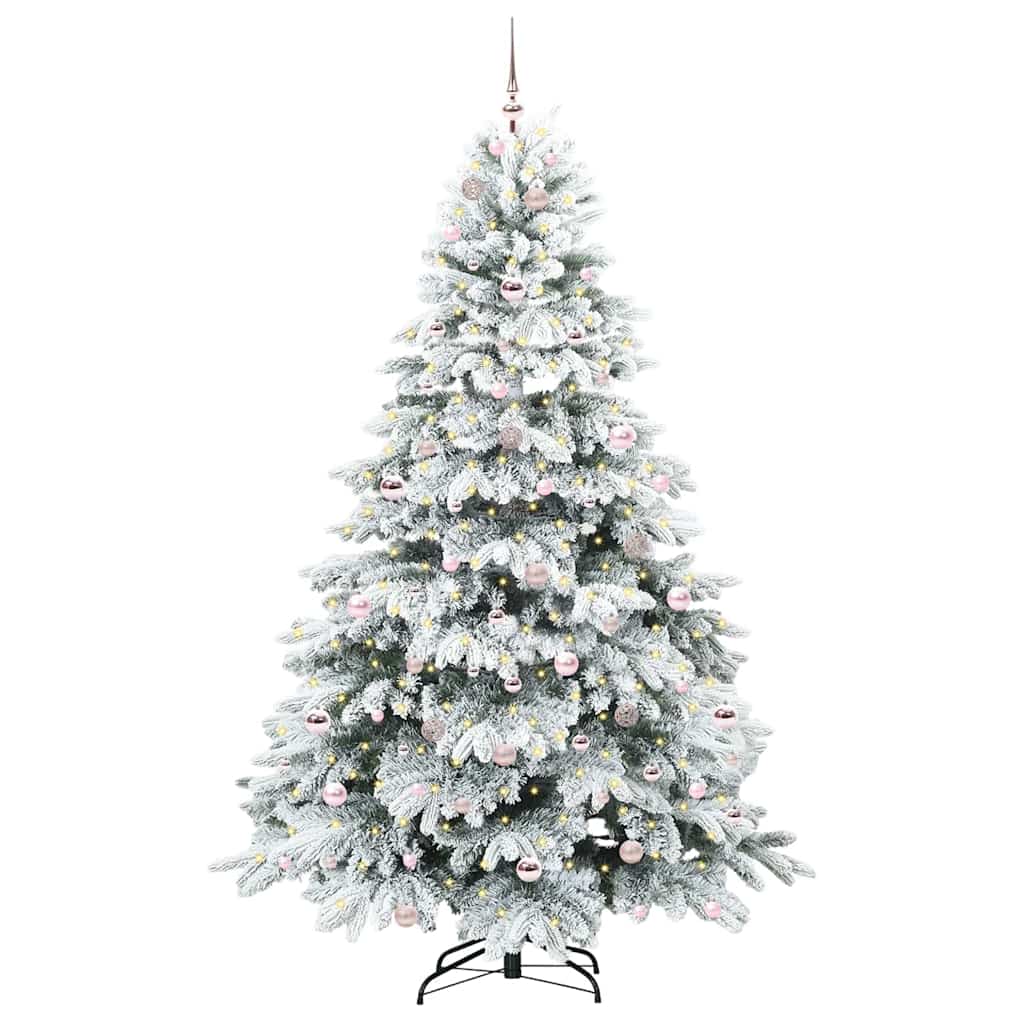 vidaXL Sztuczna choinka z 300 diodami LED Biały 210 cm PE i PVC