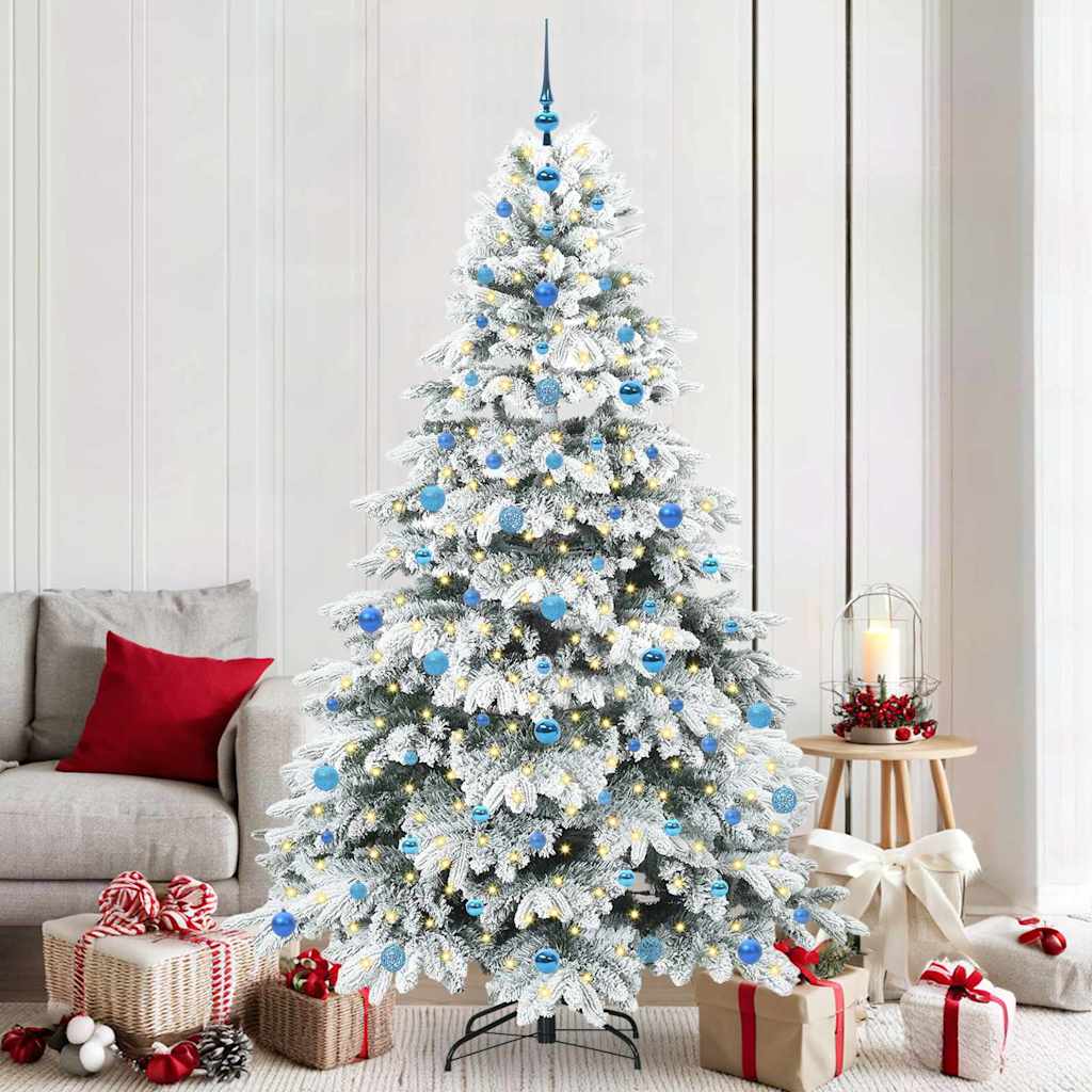 vidaXL Sztuczna choinka z 300 diodami LED Biały 210 cm PE i PVC