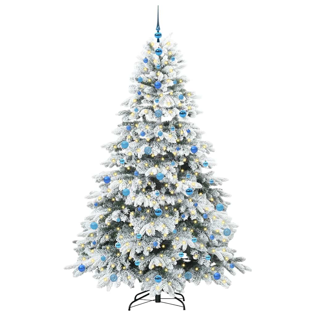 vidaXL Sztuczna choinka z 300 diodami LED Biały 210 cm PE i PVC