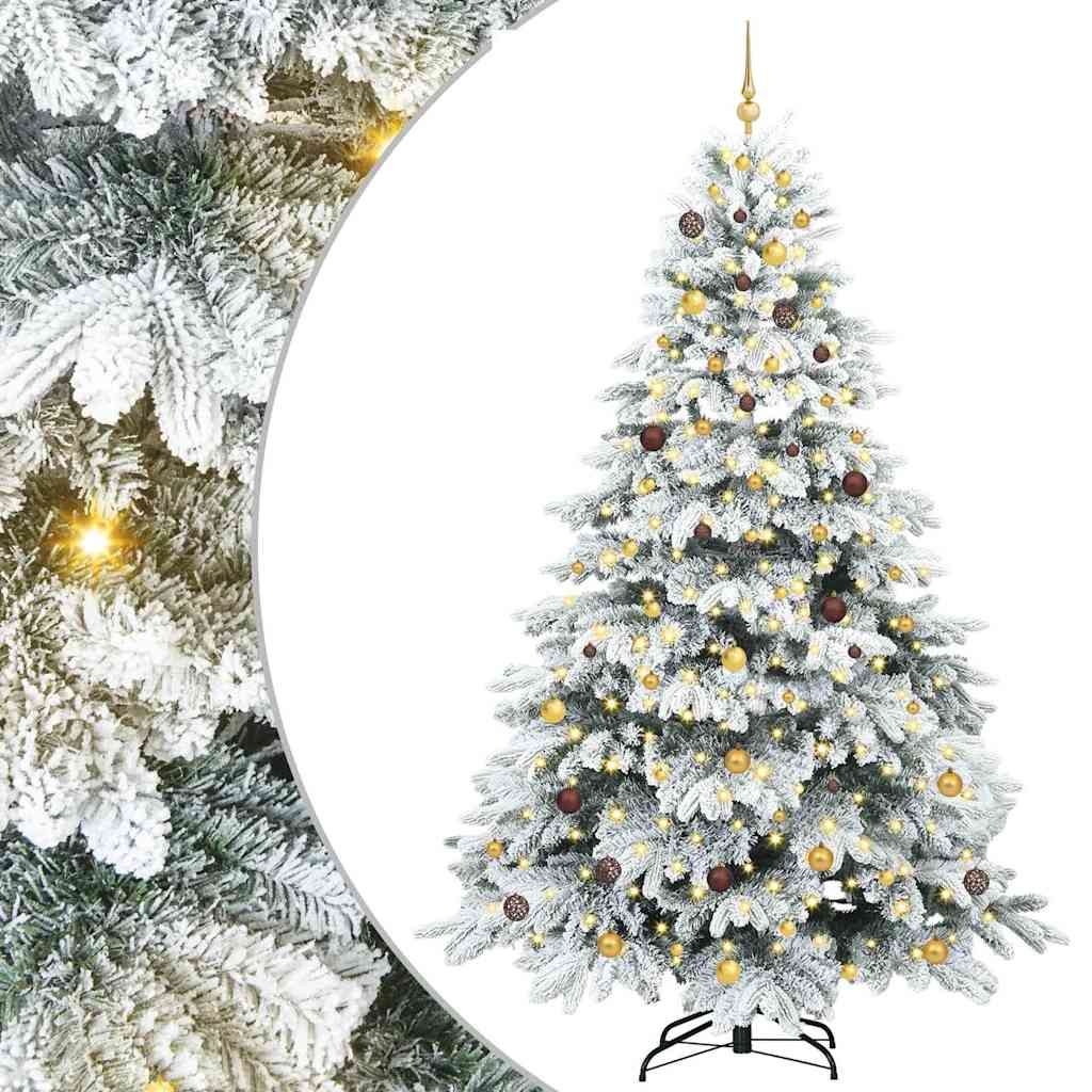 vidaXL Sztuczna choinka z 300 diodami LED Biały 240 cm PE i PVC