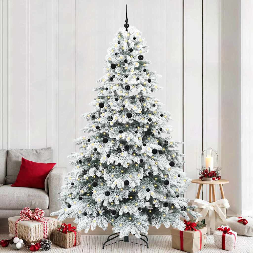 vidaXL Sztuczna choinka z 300 diodami LED Biały 240 cm PE i PVC