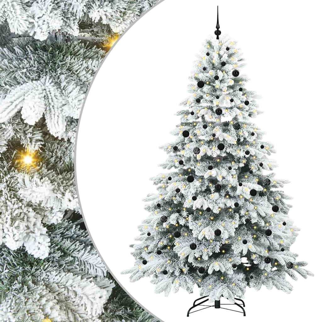 vidaXL Sztuczna choinka z 300 diodami LED Biały 240 cm PE i PVC