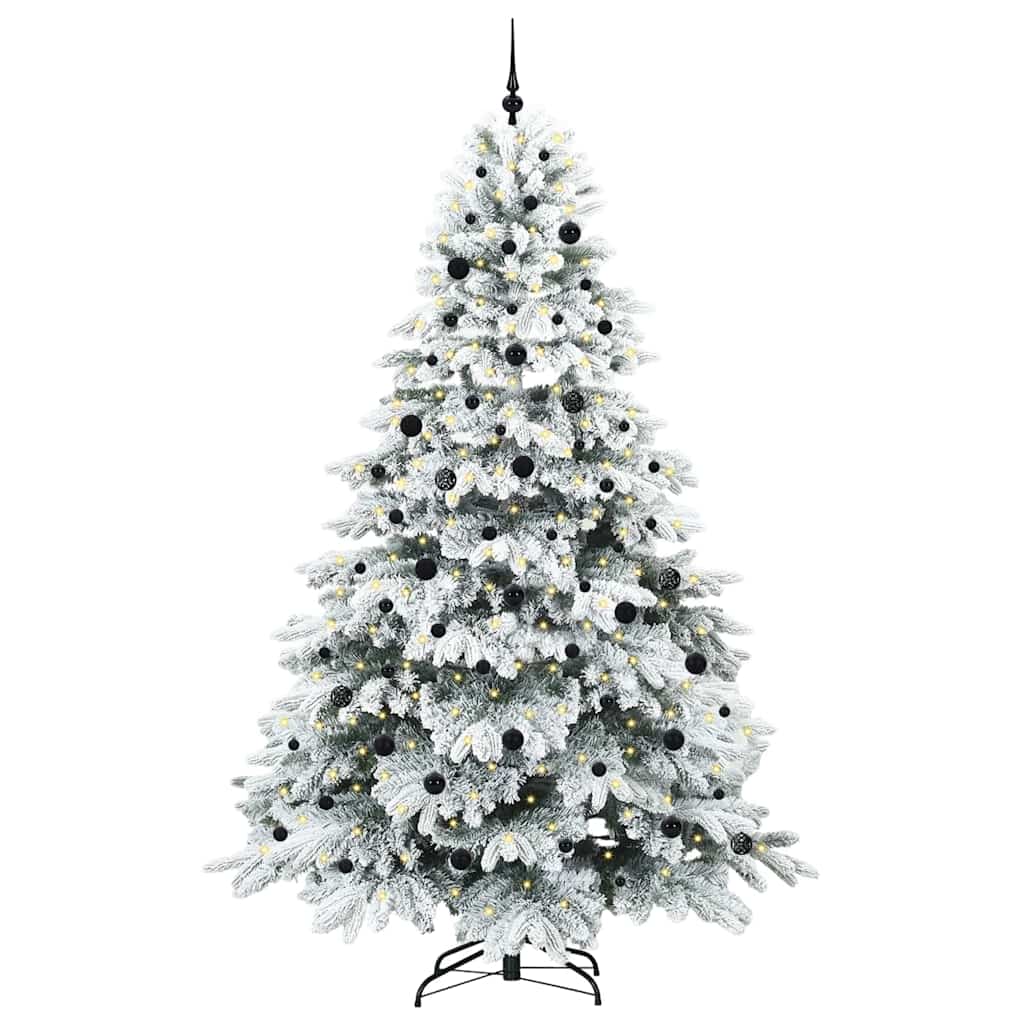 vidaXL Sztuczna choinka z 300 diodami LED Biały 240 cm PE i PVC