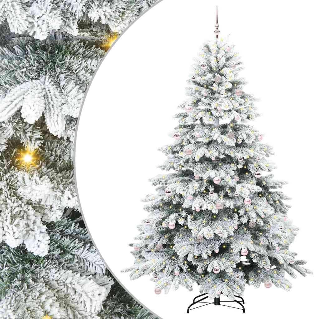 vidaXL Sztuczna choinka z 300 diodami LED Biały 240 cm PE i PVC