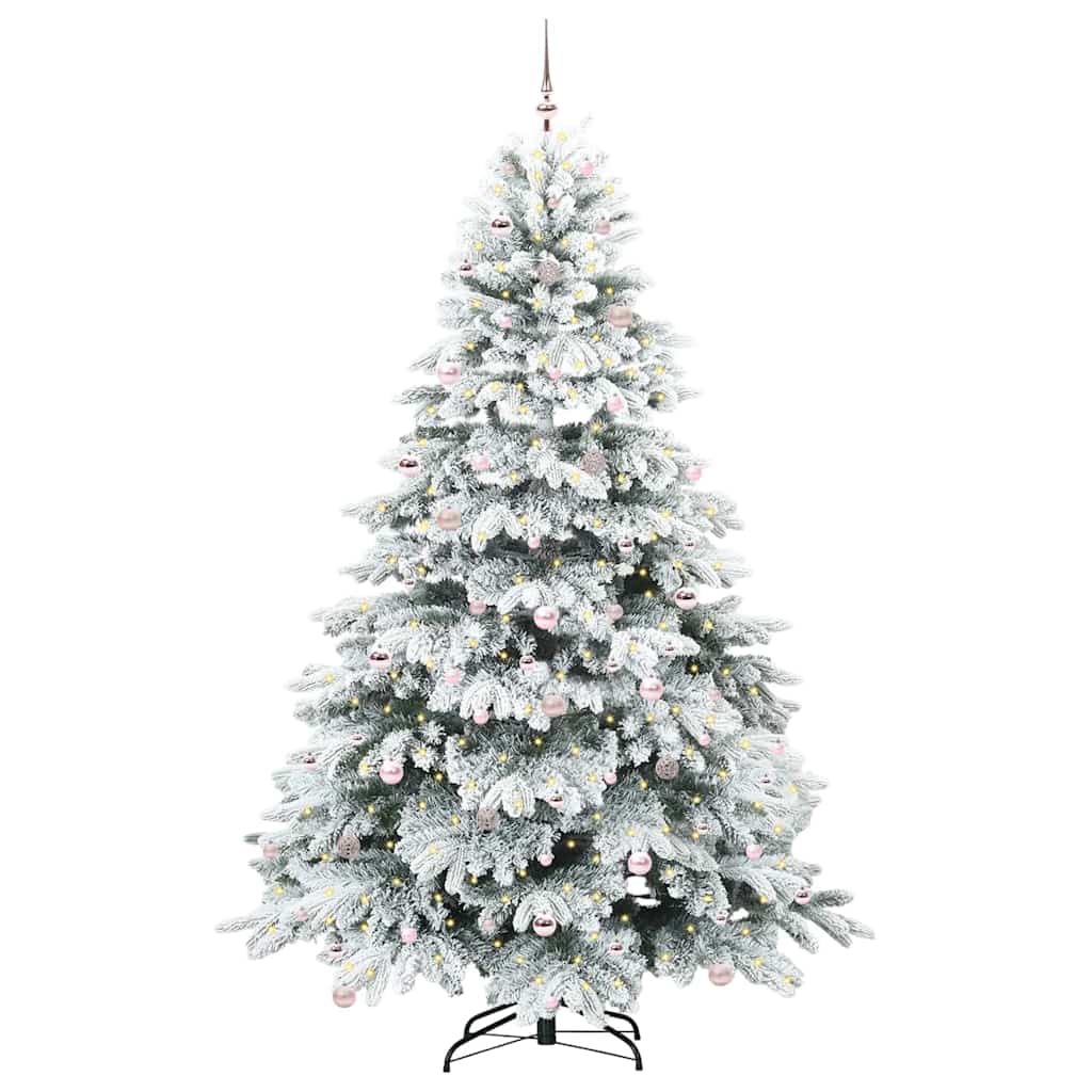 vidaXL Sztuczna choinka z 300 diodami LED Biały 240 cm PE i PVC