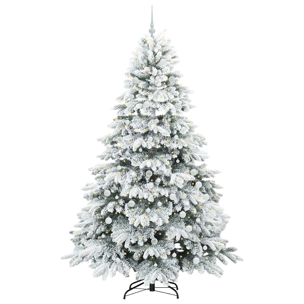 vidaXL Sztuczna choinka z 300 diodami LED Biały 240 cm PE i PVC