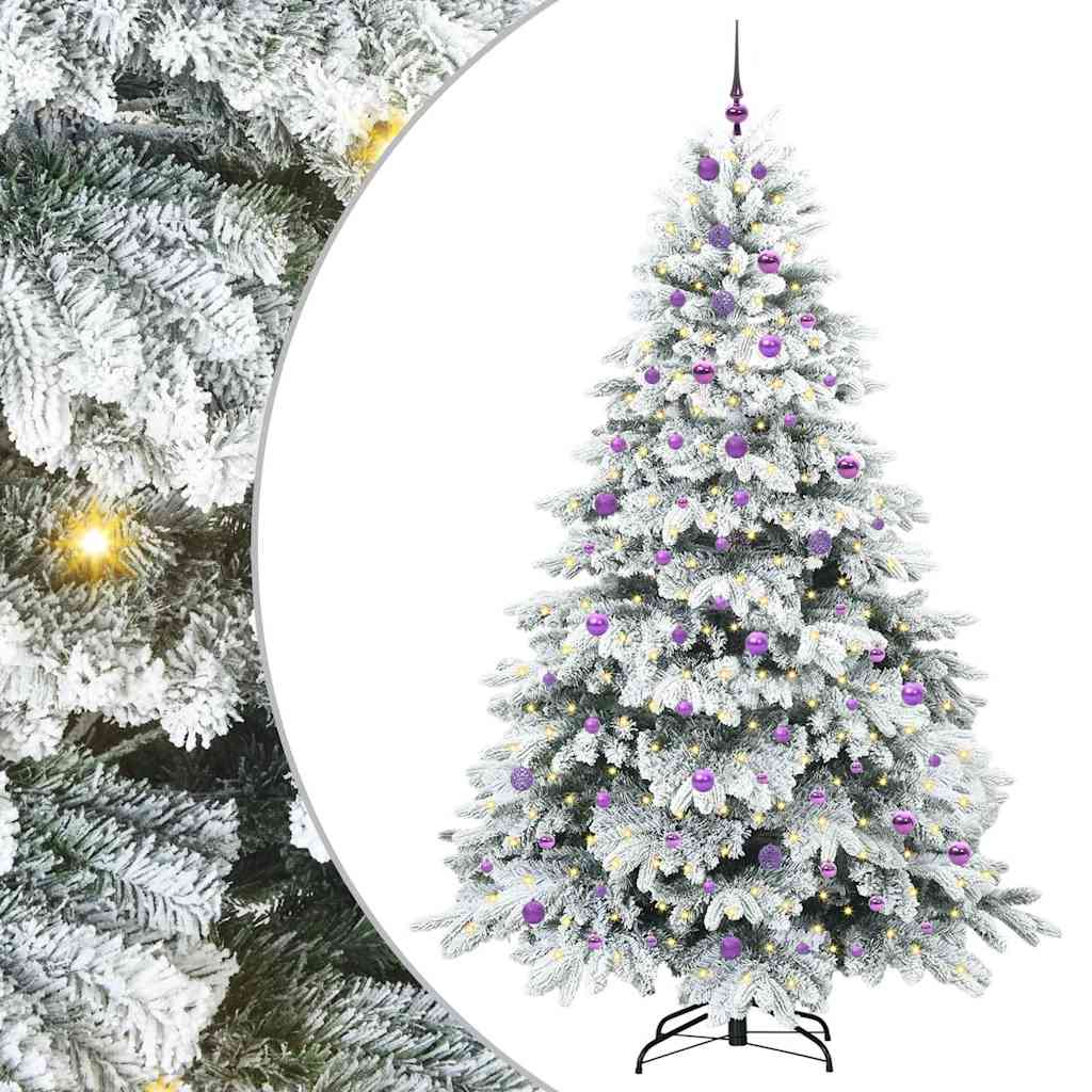 vidaXL Sztuczna choinka z 300 diodami LED Biały 240 cm PE i PVC